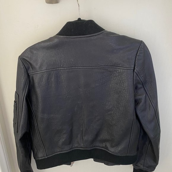 Women's Black Leather Jacket - Picture 2 of 2